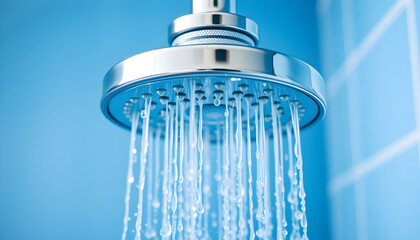 shower with flowing water