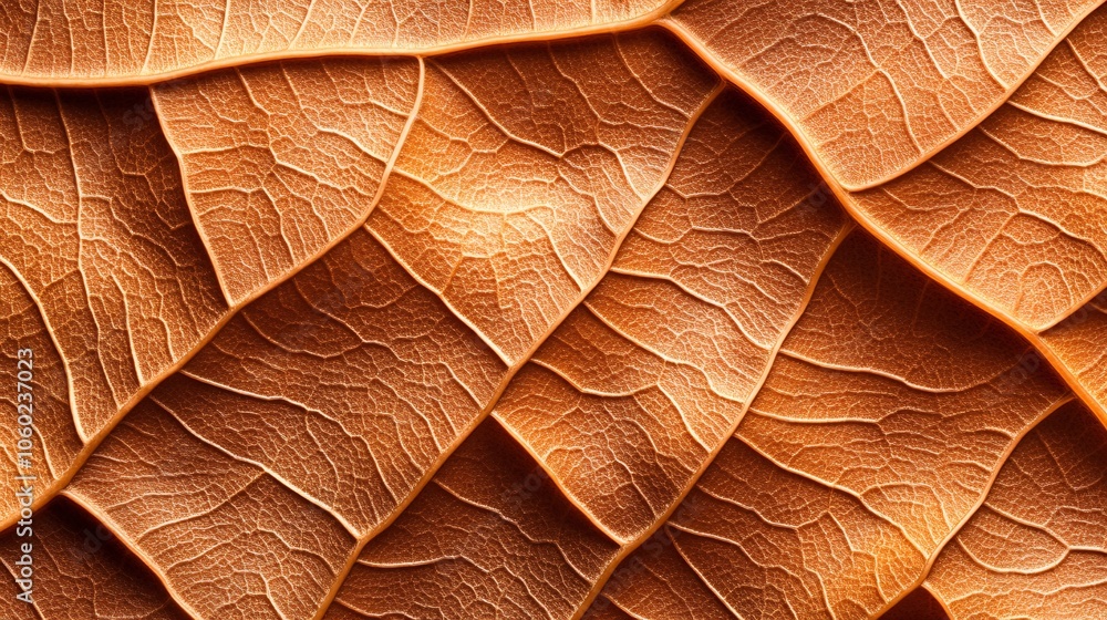 Poster textured leaf with bright patterns in macro shot