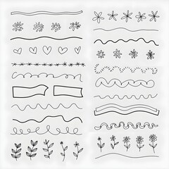 Obraz premium set of underlines lettering different lines with various styles and high thicknesses.