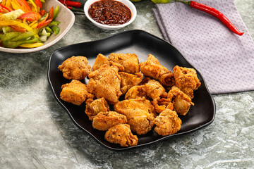 Golden crispy Breaded calamari snack