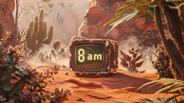 Retro TV in a Desert Oasis