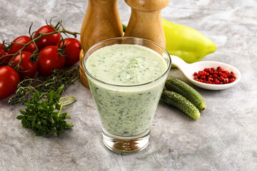 Fresh dietary detox cucumber smoothie