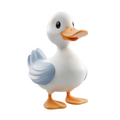 3d cute duck isolated transparent background