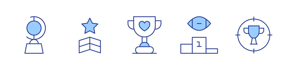 triumph, award, winner, trophy, star. icon vector illustration. Line Duotone style. Editable stroke