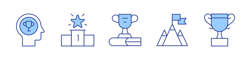 winner, achievement, win, award, cup. icon vector illustration. Line Duotone style. Editable stroke