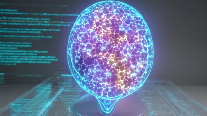 A glowing AI brain interface with neurons firing in a digital environment. - Powered by Adobe