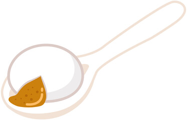 Sweet dumpling on spoon
