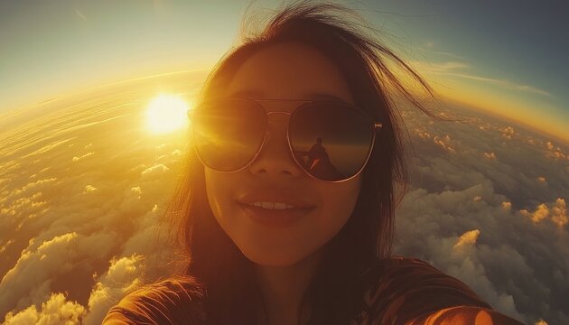 Capture the Perfect In-Flight Selfie Tips for Taking Stunning Selfies While Soaring Through the Clouds and Enjoying Your Journey - Powered by Adobe