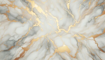 Obraz premium Marble inspired texture with soft gray and gold veins,generative ai