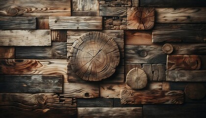 Rustic wood panel background with weathered details  farmhouse style branding,generative ai