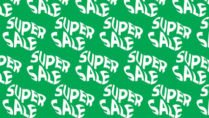 Green Super Sale Seamless Pattern Design for Promotion or Shopping
