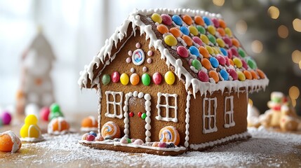 Gingerbread House Christmas Decor Candy Roof Holiday Tradition