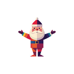 flat vector illustration, santa claus