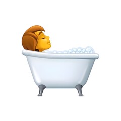 Naklejka premium Person in Bathtub 