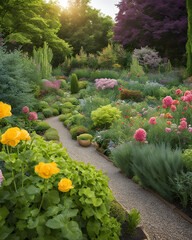 bench, front garden, pink flowers, garden bench, outdoor seating, landscaping, floral arrangement, garden design, spring flowers, vibrant colors, nature, tranquil space, relaxation area, outdoor decor