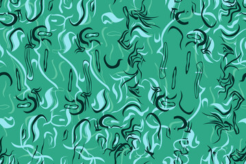 Abstract hand drawn seamless pattern with geometric and brush painted elements. brush textured colorful background. Modern poster, card, textile, wallpaper template, wrapping paper designs.
