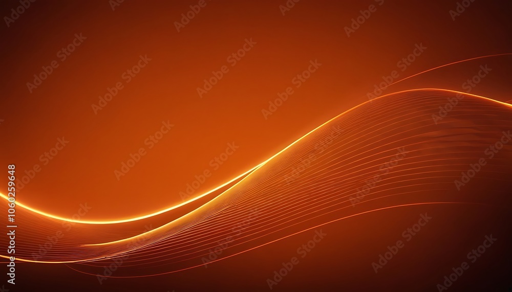 Poster abstract glowing orange wave pattern on black background.abstract glowing orange wave with sparkles 