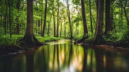 Obraz premium river in forest