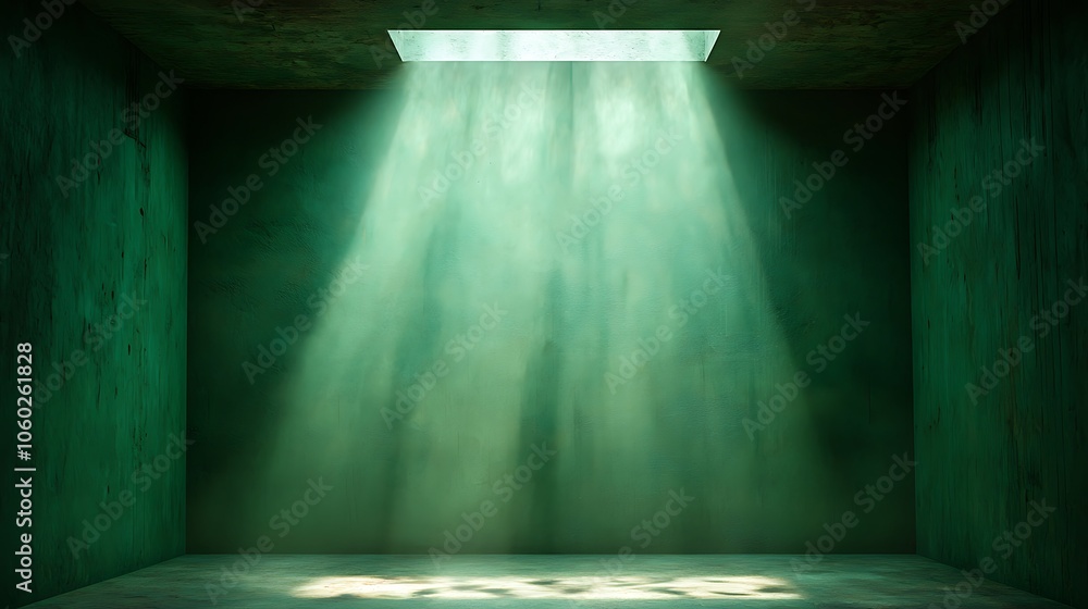 Poster a single beam of light illuminates an empty room creating a sense of solitude and reflection in the 