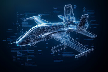 An intricately designed drone illustration highlights its advanced engineering features in a sleek, digital format