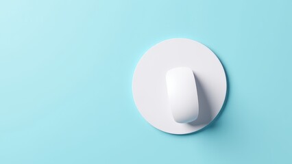 Minimalistic mousepad mockup on blue background, ideal for logo or branding preview.