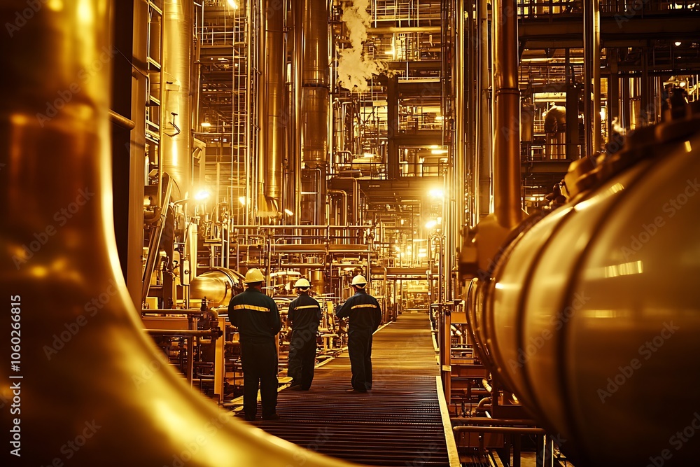 Poster Advanced Engineering with Laborers in Metallic Pipe Structure of Modern Factory : Generative AI