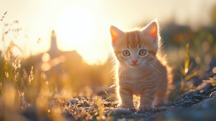 Obraz premium Kitten Sunset.