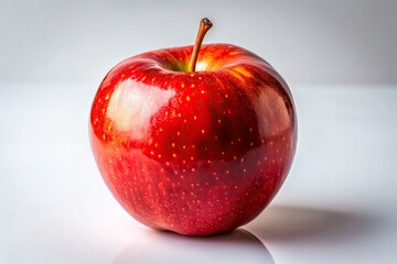 Vibrant Red Apple Isolated on White Background - Fresh Fruit, Healthy Eating, Organic Produce, Nutrition, Still Life Photography, Culinary Art, Natural Ingredients, Clean Eating, Diet, Sweetness