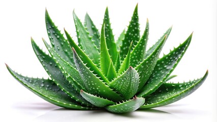 Fototapeta premium Fresh aloe vera isolated on white background with clipping path close-up
