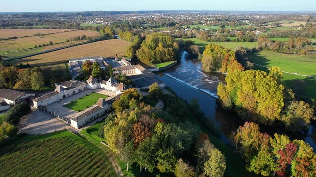 The Moulin d&rsquo;Abzac, historic monument of Gironde in France.