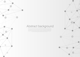 Abstract of white circuit electronic or electrical line dot connection engineering technology concept, vector background