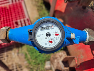 water meter to measure the use of flowing water