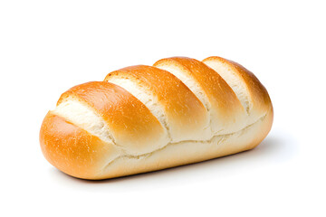 Fresh loaf of bread, isolated on white background