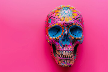 Beautiful greeting card with bright holiday composition for happy to joy celebrate dia de muertos