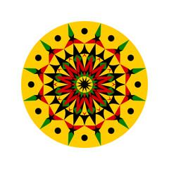 african mandala pattern for decoration. vector illustration isolated on white background