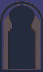 Muslim prayer rug illustration design. Arab decorative ornament. textile products