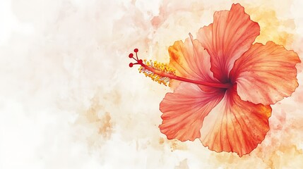 A vibrant hibiscus flower with soft pastel background, symbolizing beauty and nature.