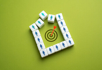 Gather around a common goal. Teamwork. Collaboration of participants. Teamwork and goal achievement.