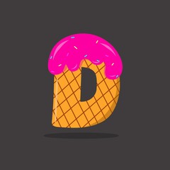 Ice cream letters , ice cream  alphabets,Ice cream font, Cute wafer letters a to z .