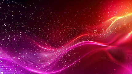 Fototapeta premium An abstract digital background featuring a digital wave with shining dots and stars, ideal for information technology themes. The gradient wave design creates a dynamic digital 