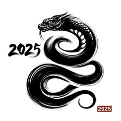 Fototapeta premium Year of the Snake 2025 - Stylized Illustration