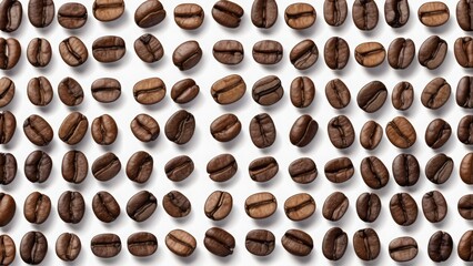 Obraz premium Coffee beans, set, white background