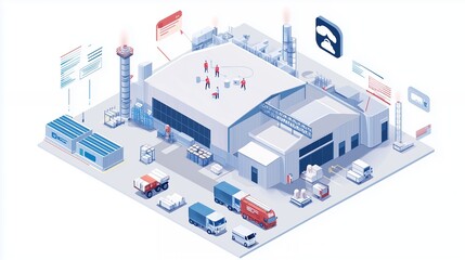Obraz premium 3D工場の模型