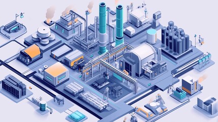 Obraz premium 3D工場の模型