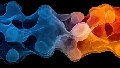 Fototapeta premium Dynamic waves of colorful fluidity interacting in a vivid abstract composition providing a captivating visual experience