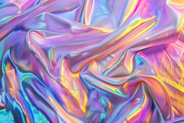 Obraz premium Image of Holographic iridescent effect silk material. Texture for background usage