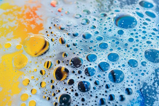 Image of Car wash foam and small bubbles. Texture for background usage