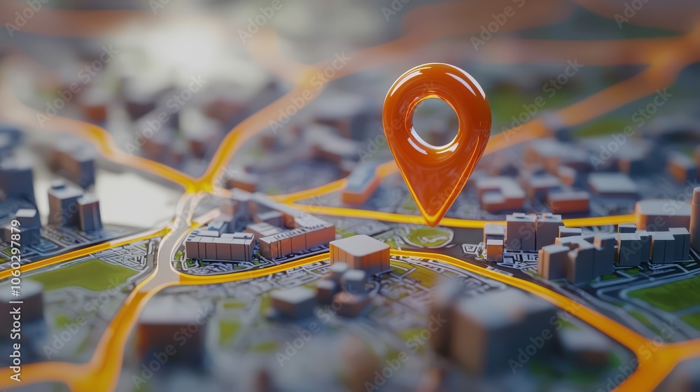 Poster 3d icon of a location pin symbolizing a mapped position.