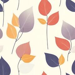 Fototapeta premium Soft Minimalist Leaf Pattern for Modern Decor