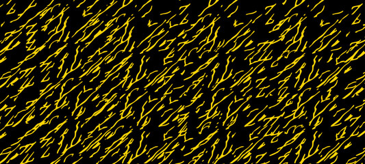 Golden hand drawn textured background, seamless pattern black golden. Vector Illustration.